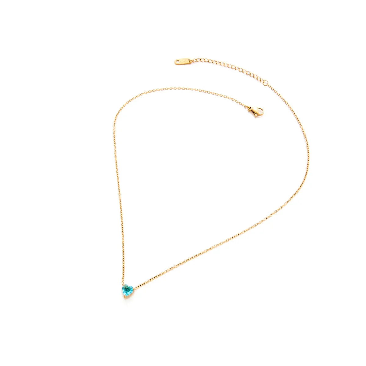 Delicate 18K Gold-Plated Heart Crystal Chain Necklace