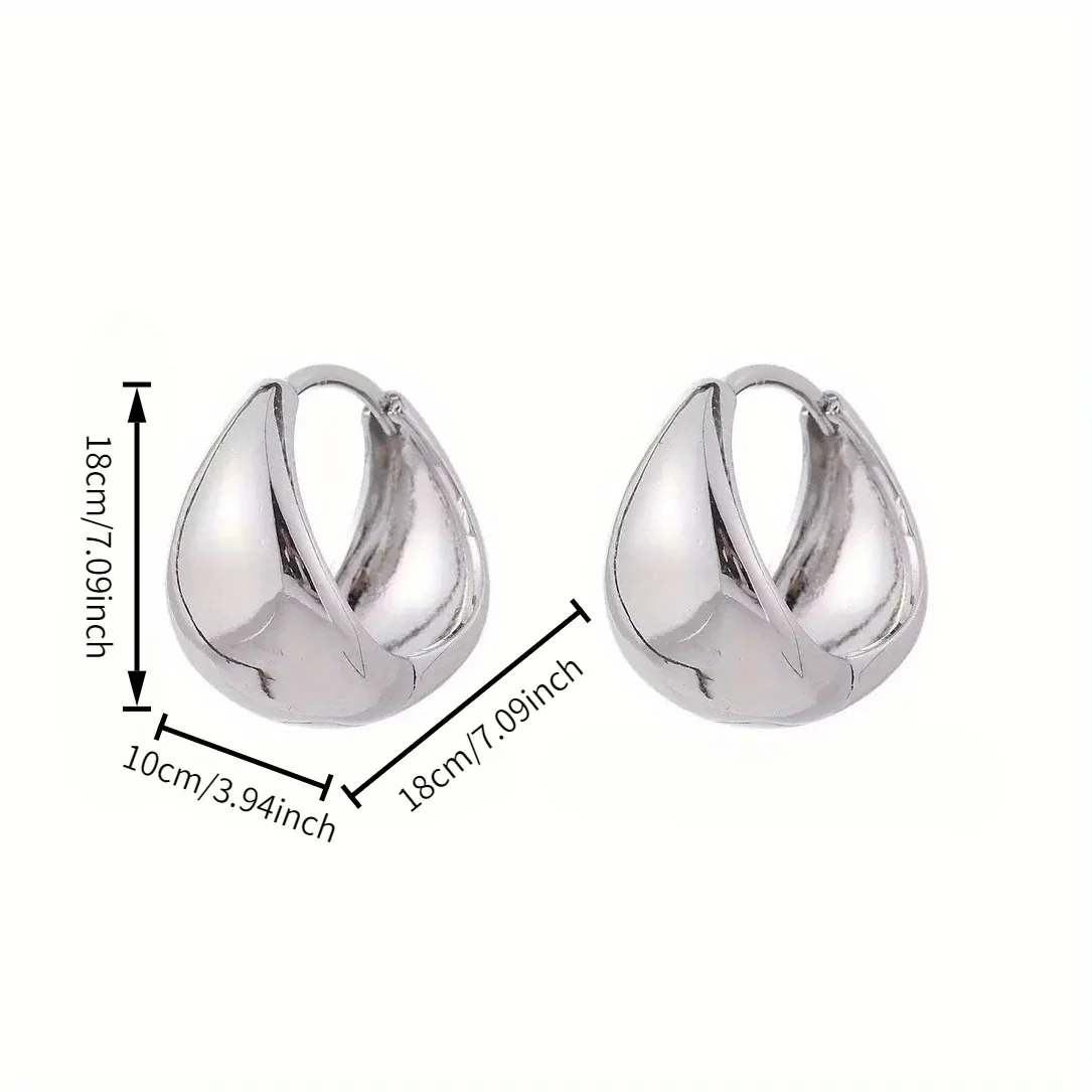 Sculptural 316 Stainless Teardrop Dome Huggie Earrings