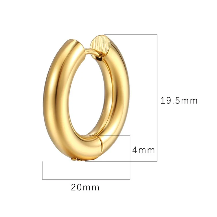 Polished Tube Hinged 316 Stainless Steel Hoop Earrings