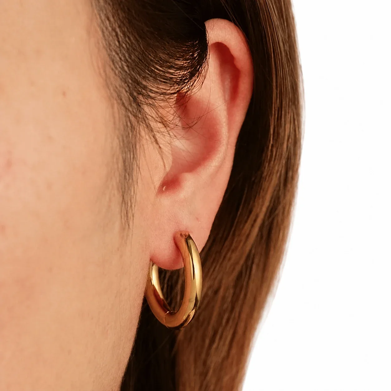 Polished Tube Hinged 316 Stainless Steel Hoop Earrings