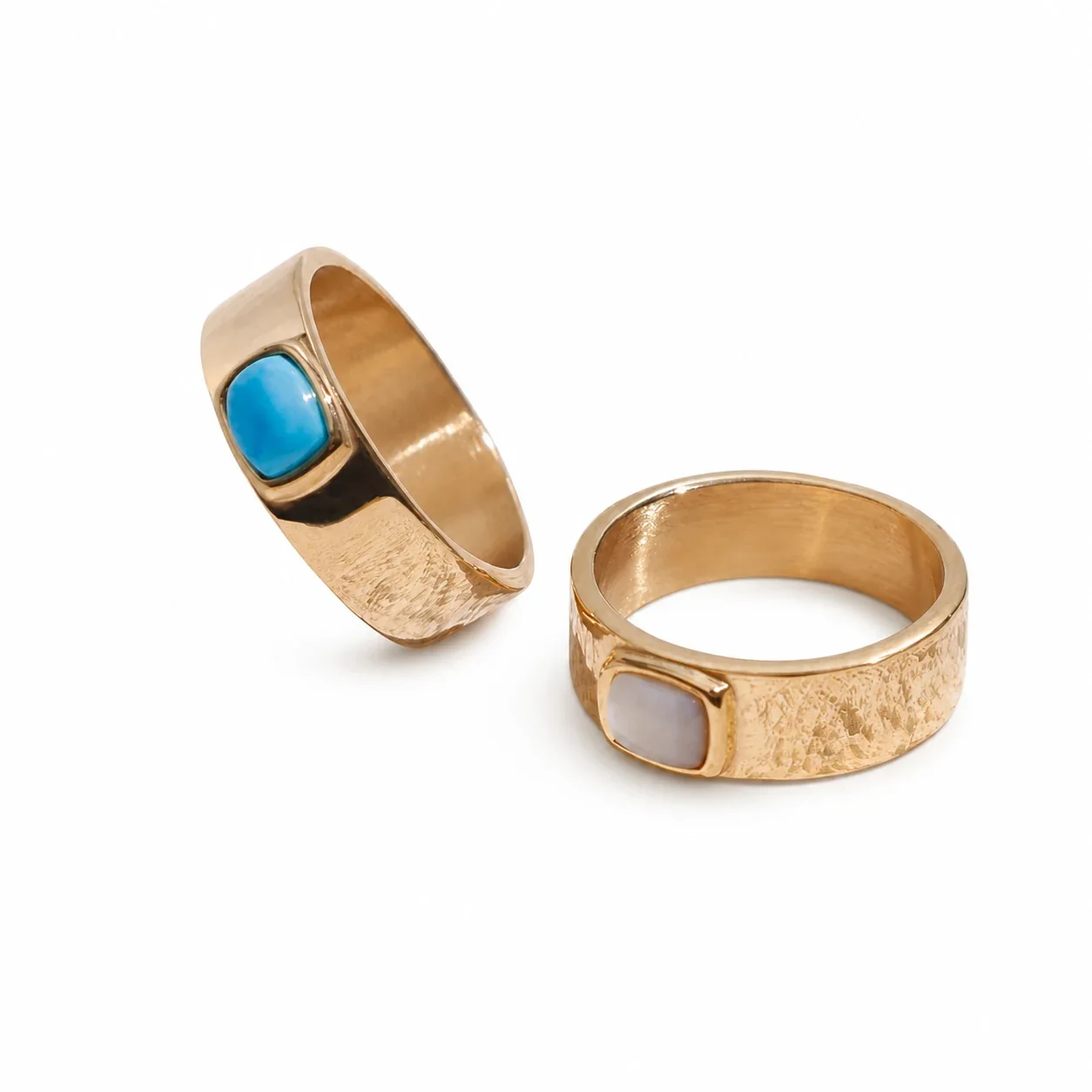 Polished 316 Stainless Steel Cushion Stone Signet Ring