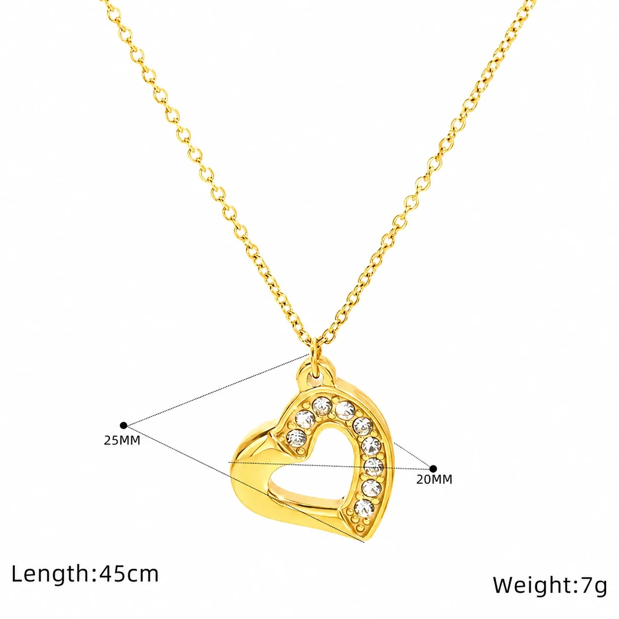 Delicate 18K Gold-Plated Heart, Bow & Cable Chain Necklace - Gold Textured Bow