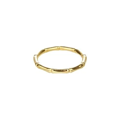 Sculptural Gold-Plated Stainless Steel Bamboo Segment Ring