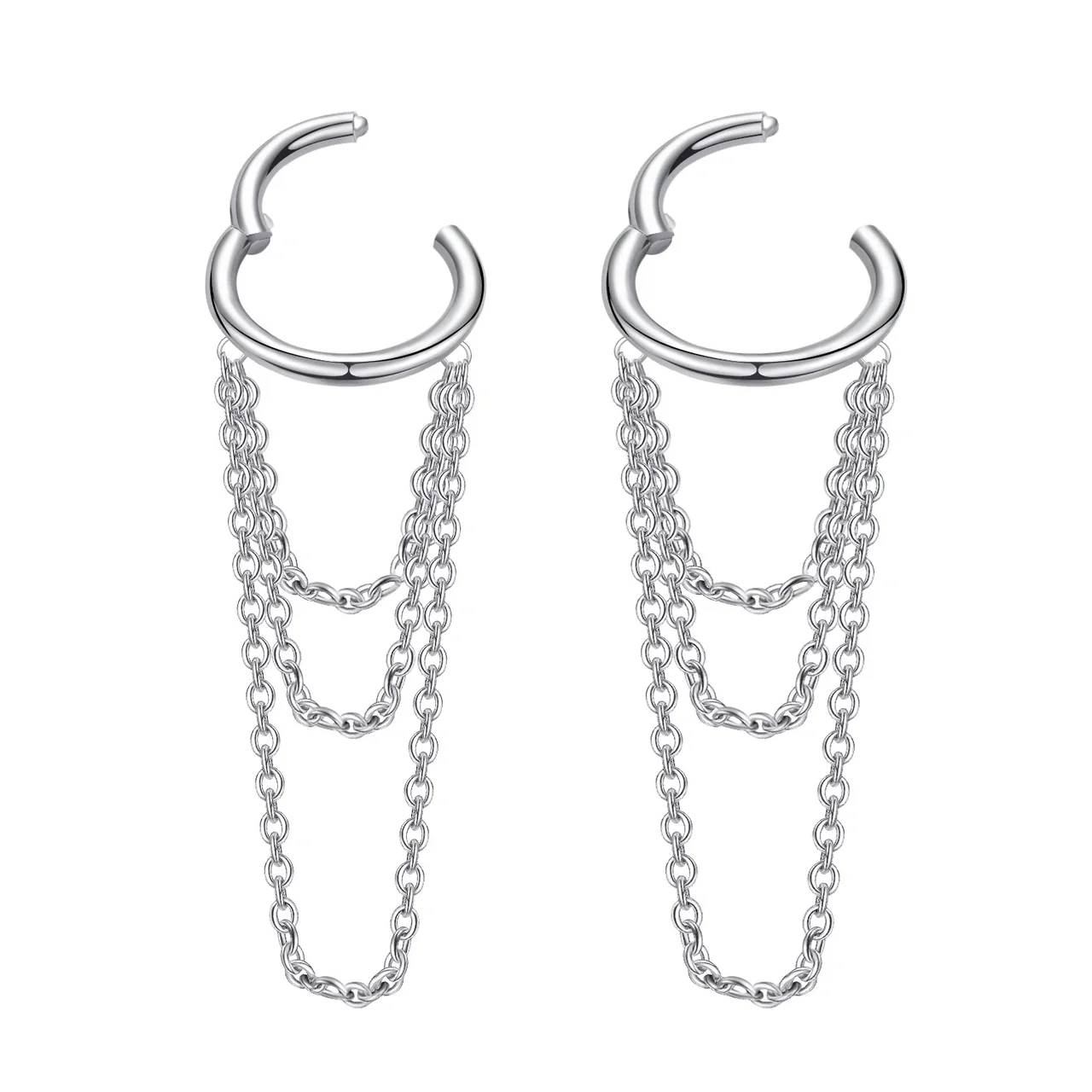Edgy 316 Stainless Steel Draped Chain Ear Cuff