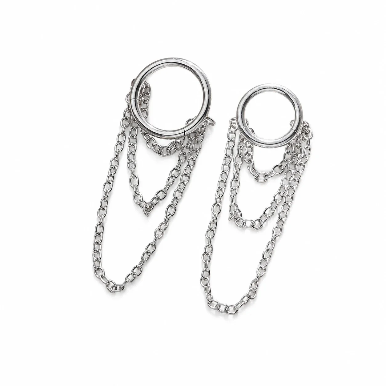 Edgy 316 Stainless Steel Draped Chain Ear Cuff