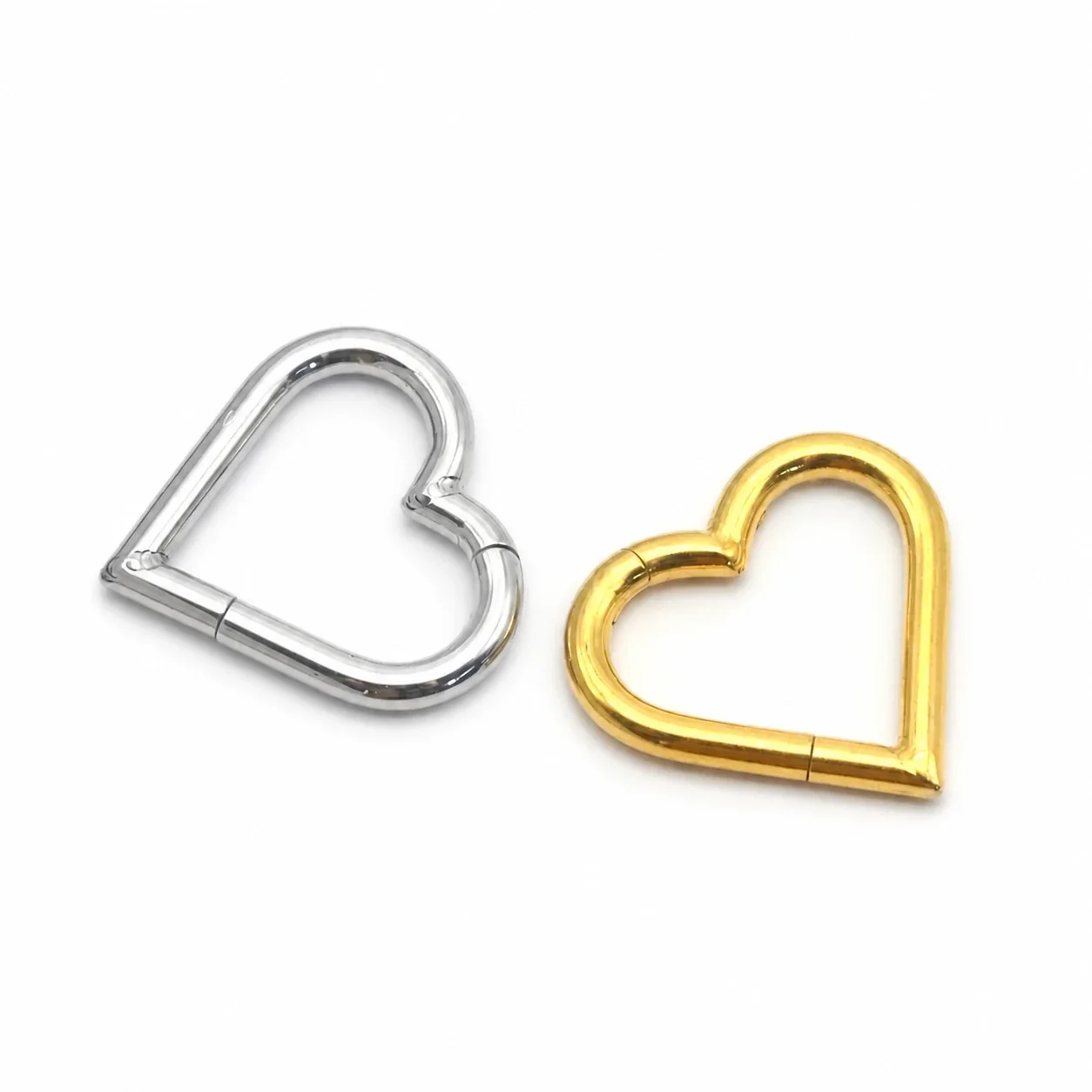 Sculptural 316 Stainless Steel Heart Clicker Ear Cuff