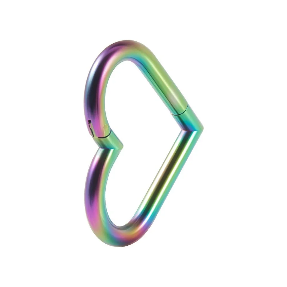 Sculptural 316 Stainless Steel Heart Clicker Ear Cuff