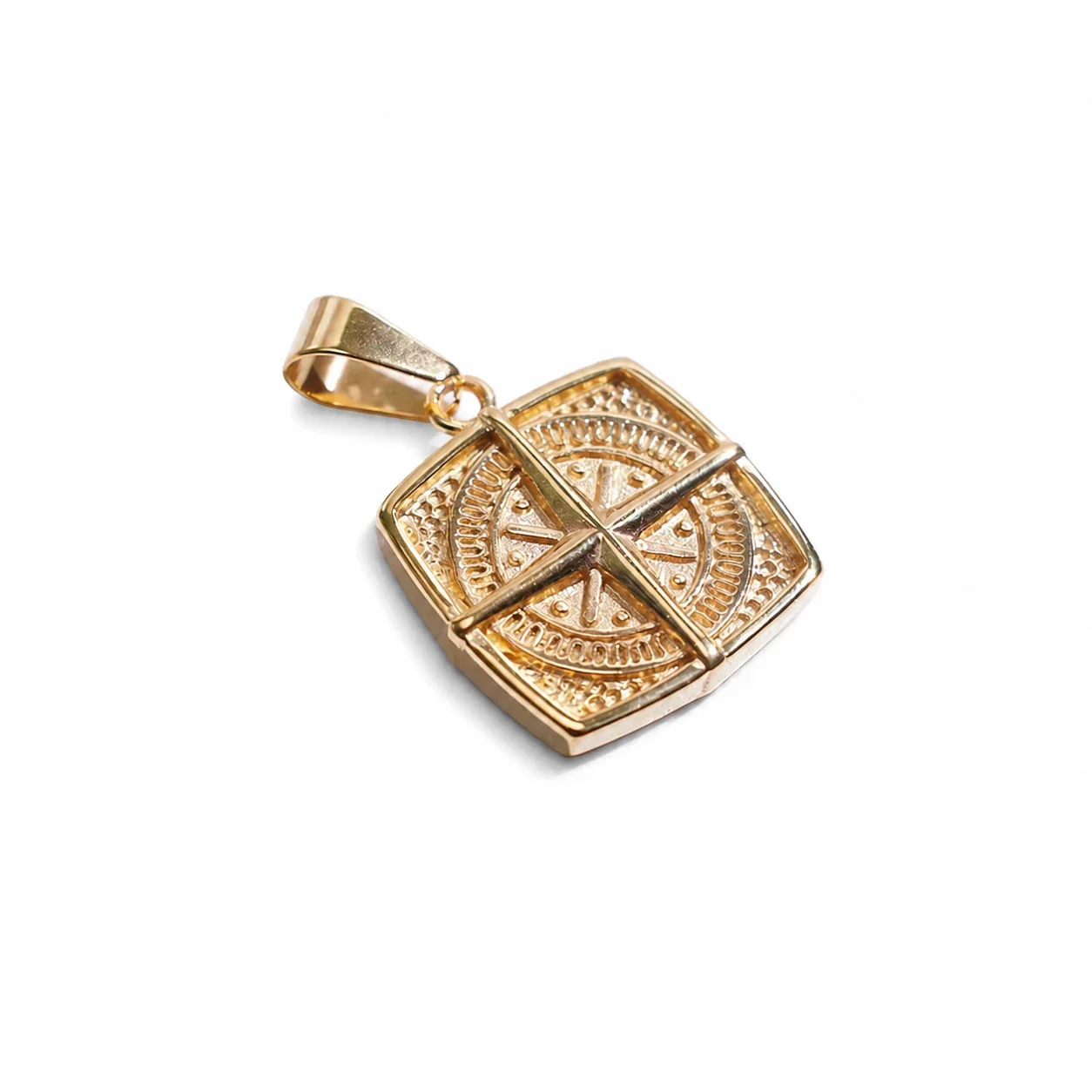 Angular 316 Stainless Steel Compass Pendant - Gold