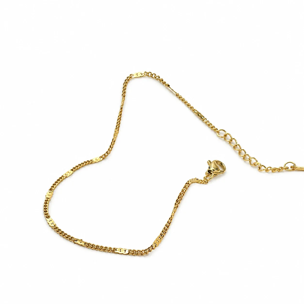 Sleek Gold-Plated Flat Curb Chain Bracelet