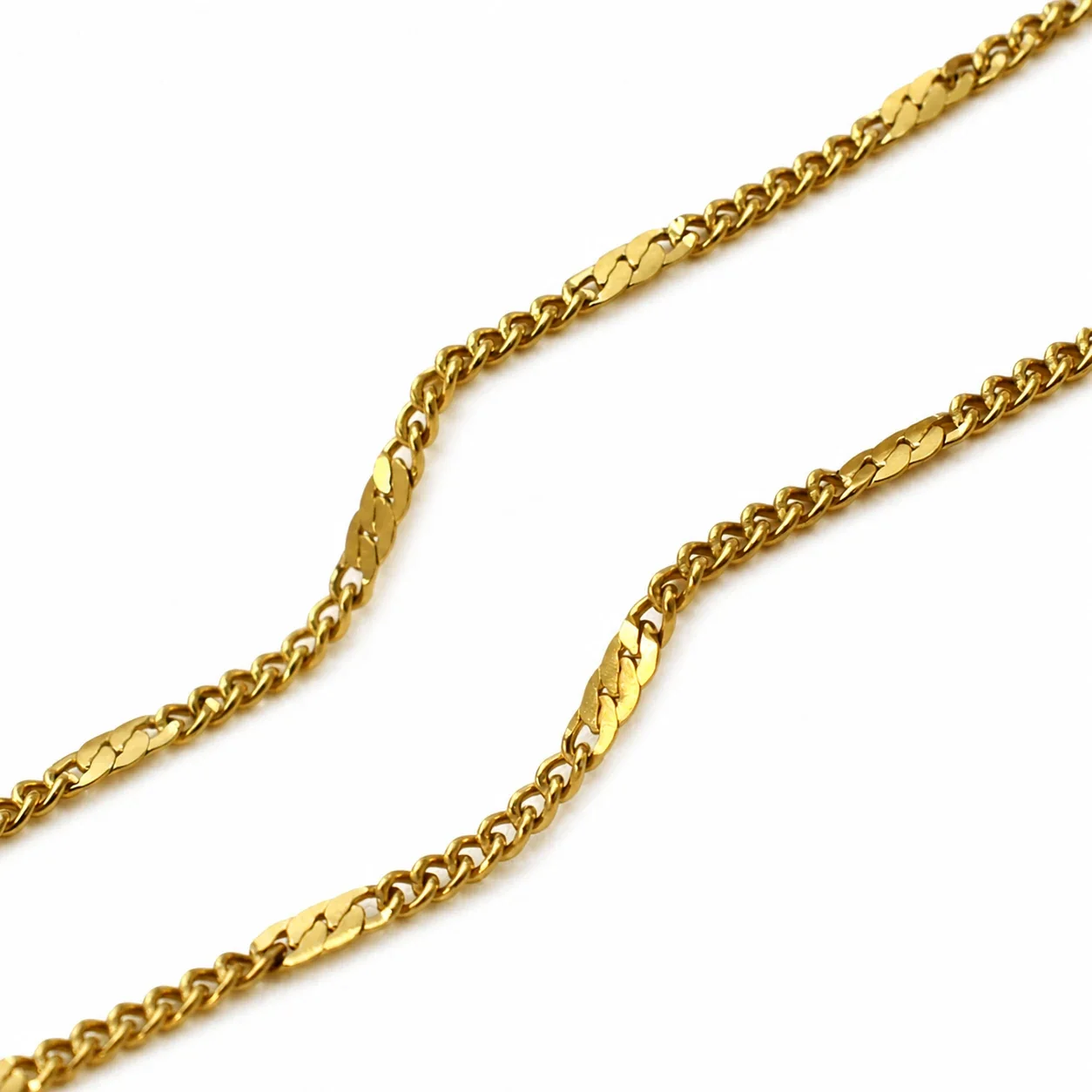 Sleek Gold-Plated Flat Curb Chain Bracelet