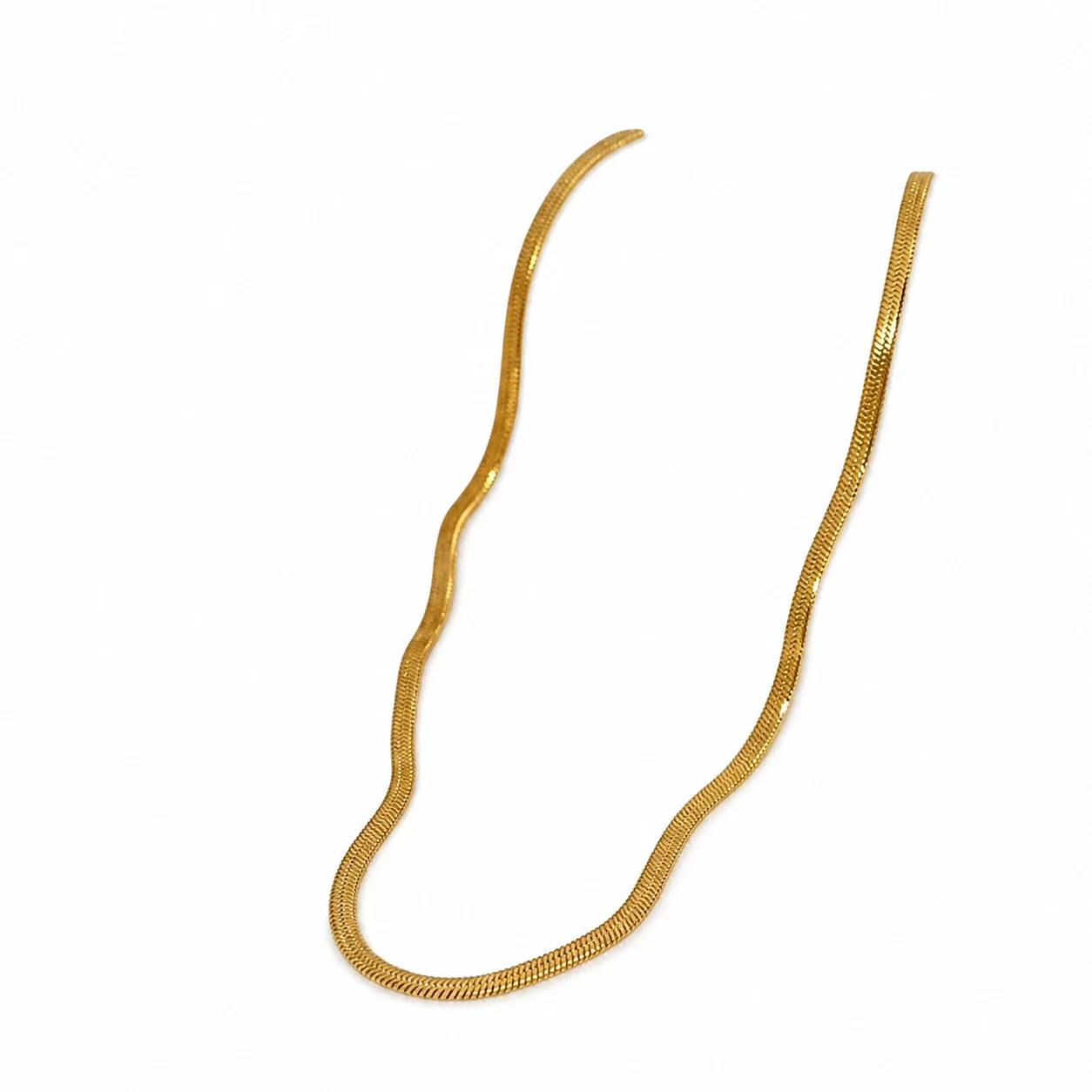 Sleek Gold-Plated Snake Chain Necklace Bracelet Set