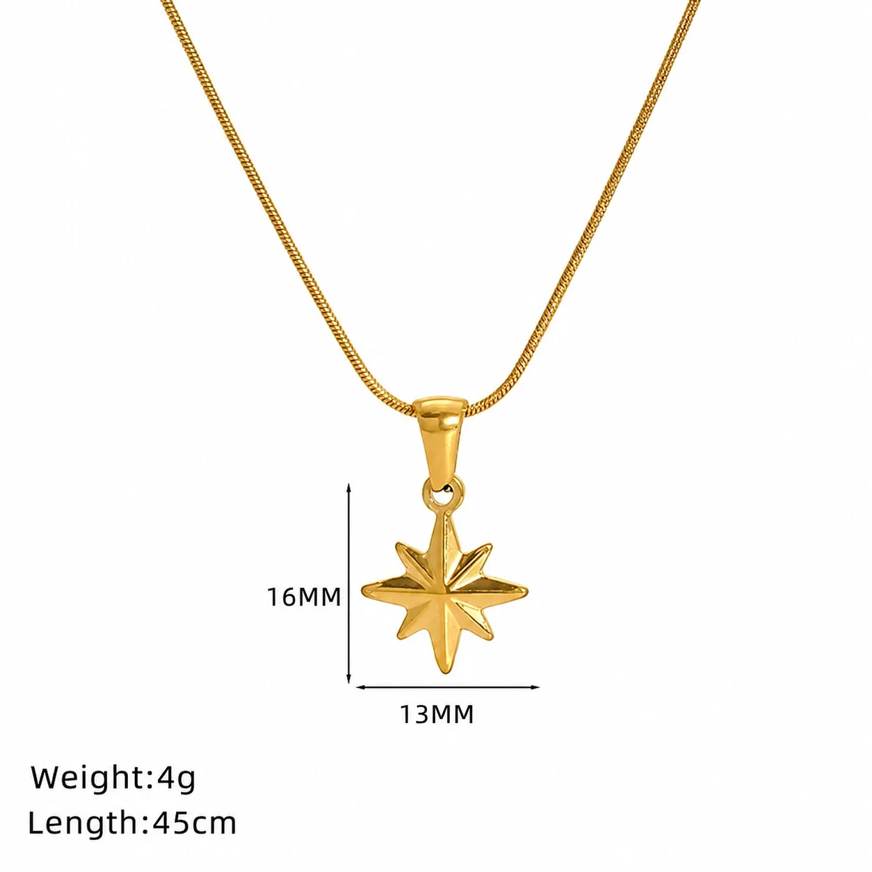 Celestial 18K Gold-Plated Sun Moon Snake Chain Necklace - Gold Crescent Disc Snake