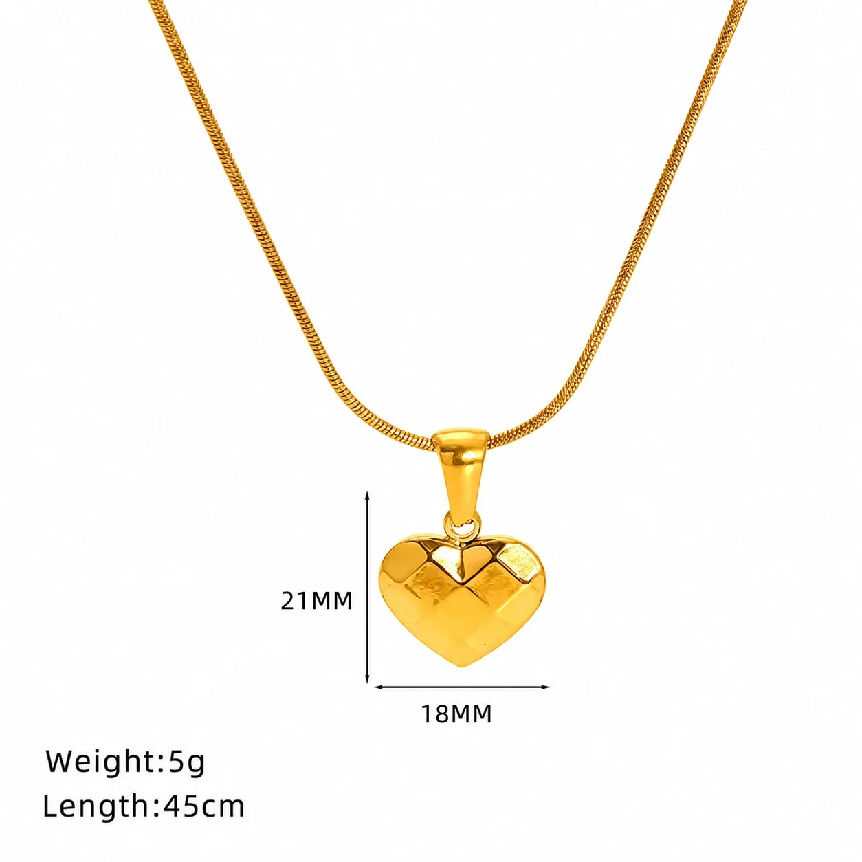 Celestial 18K Gold-Plated Sun Moon Snake Chain Necklace - Gold Heart Snake