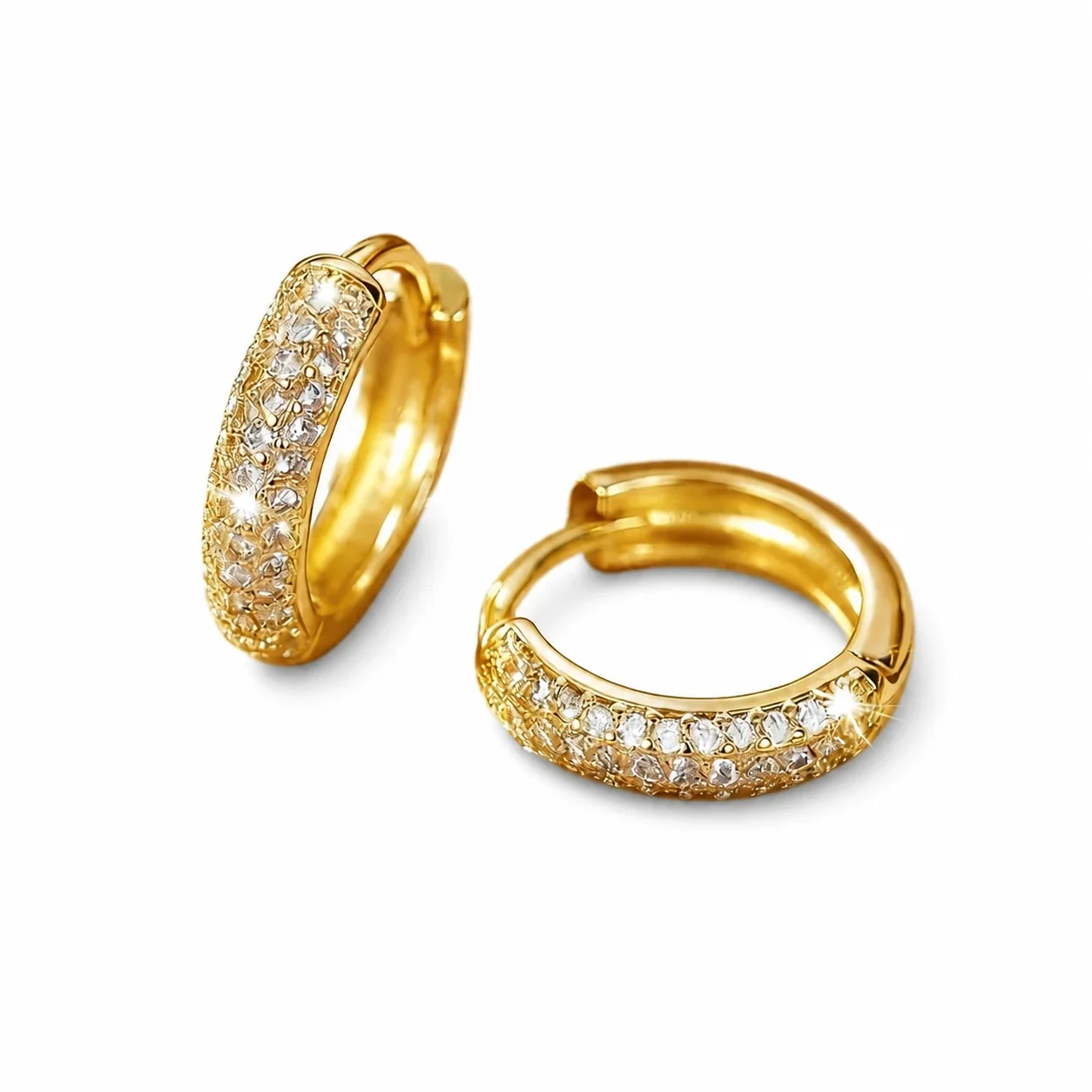 Ohrhänger Edelstahl mit Pavé-CZ, 316 Edelstahl PVD