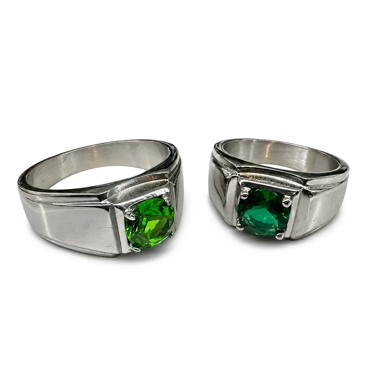 Bold 316 Stainless Steel Round Stone Signet Ring
