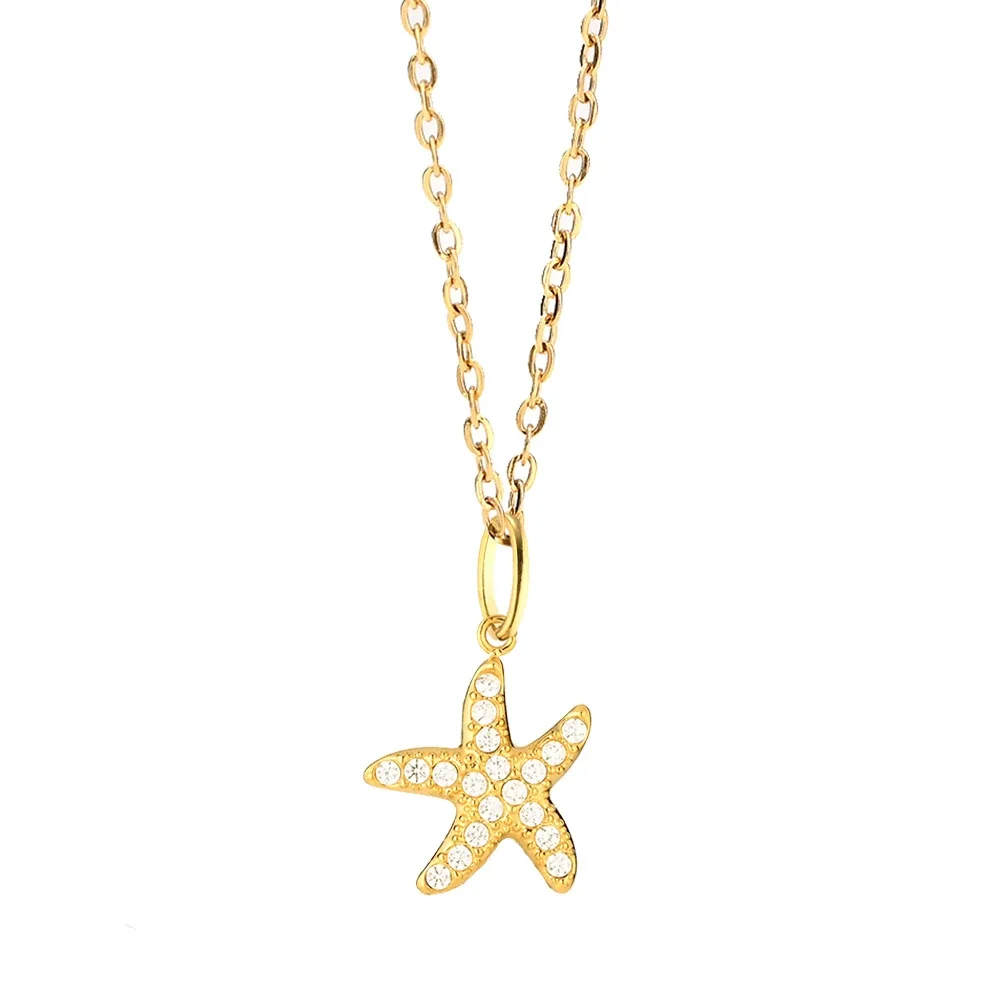 Dainty 316 Stainless Steel Starfish Pendant Necklace