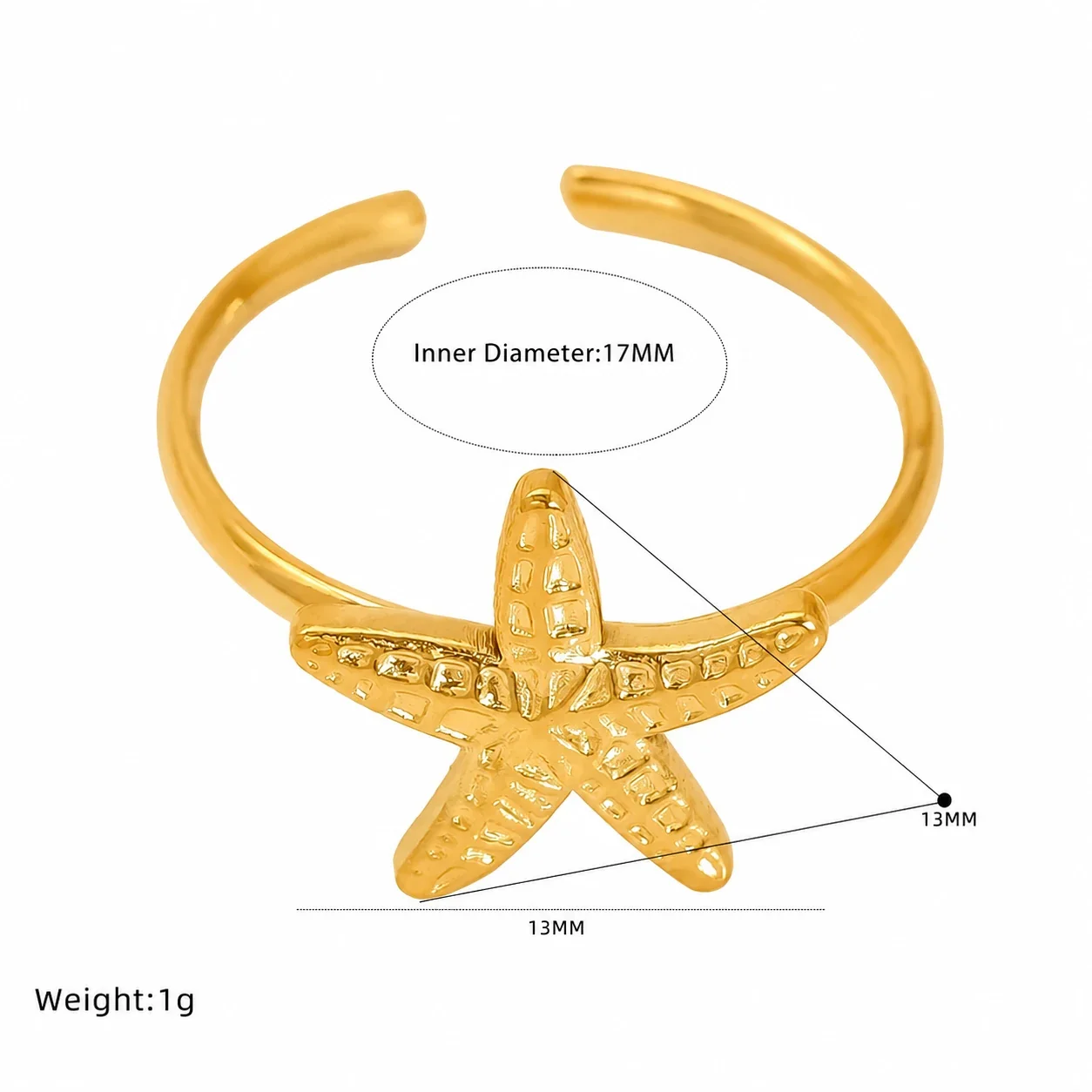 Delicate 18K Gold-Plated Bow Open-Front Stacking Ring - Gold Bow