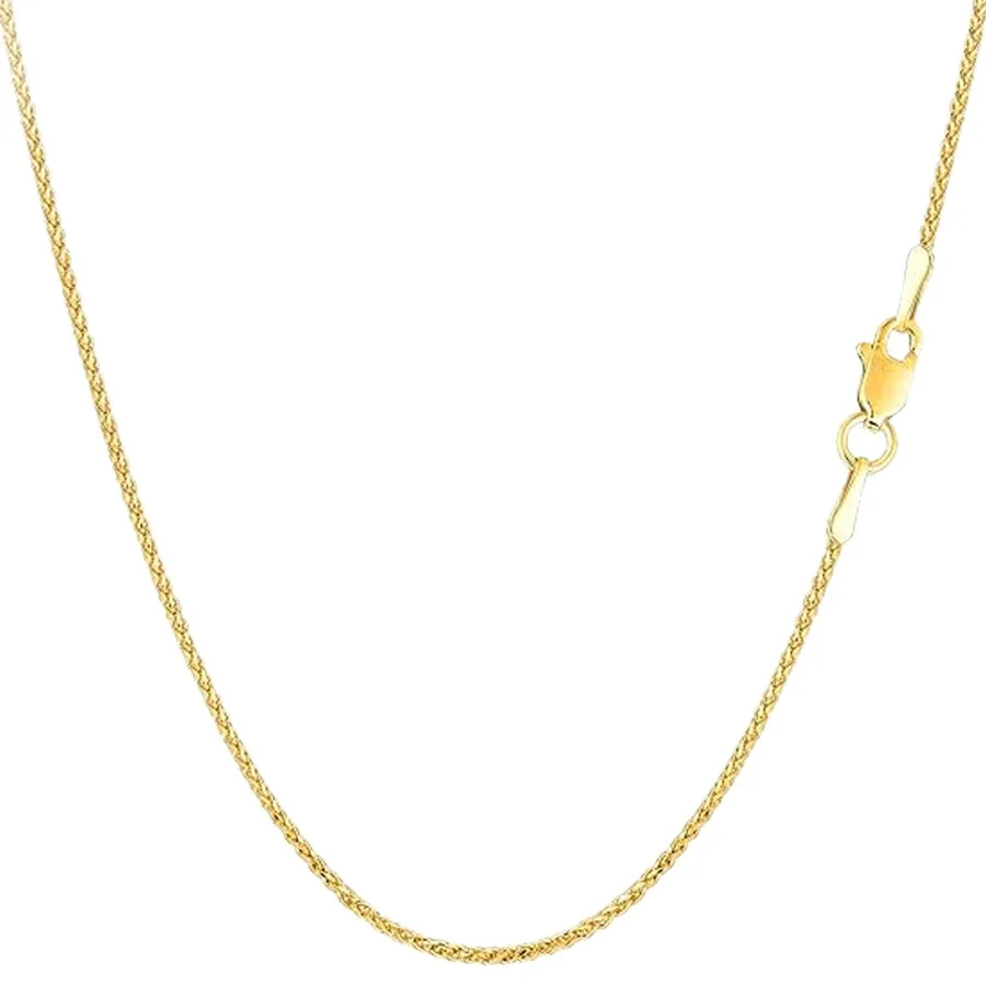 Sleek Gold-Plated Stainless Steel Wheat Chain Lobster Clasp Necklace