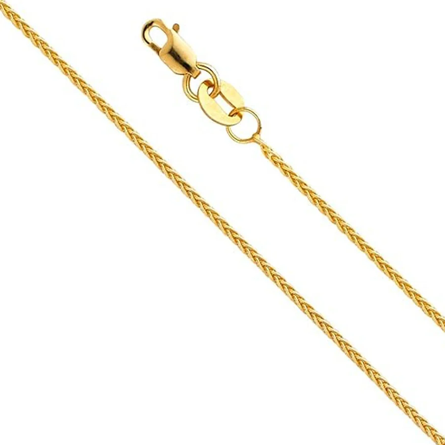 Sleek Gold-Plated Stainless Steel Wheat Chain Lobster Clasp Necklace