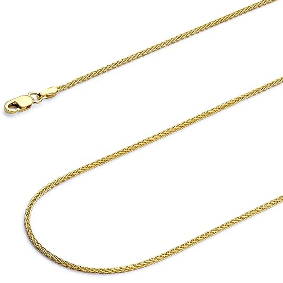 Sleek Gold-Plated Stainless Steel Wheat Chain Lobster Clasp Necklace