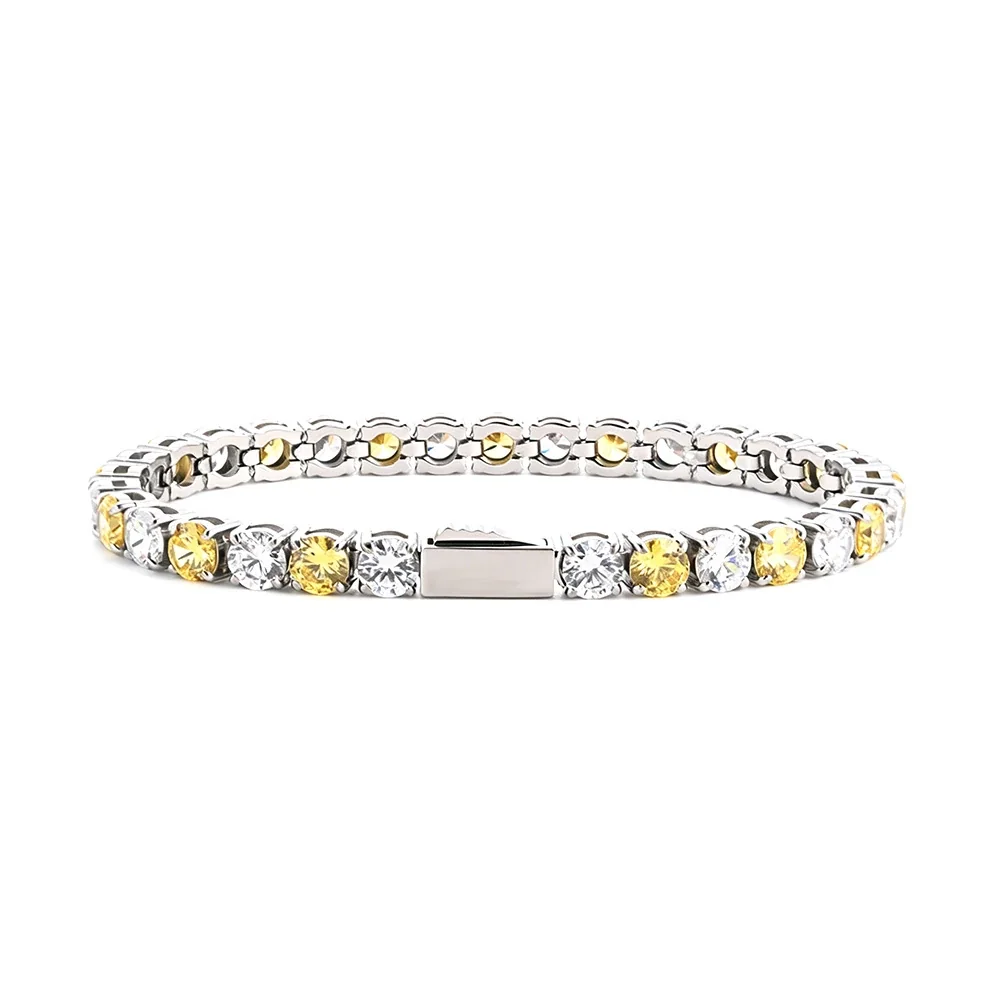Polished 316 Stainless Steel CZ Tennis Bracelet