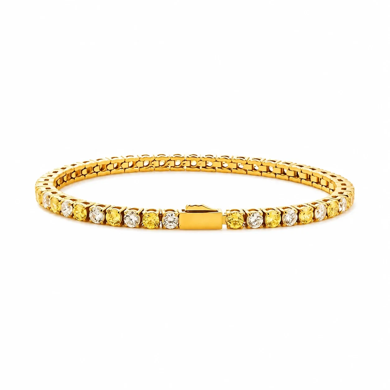 Polished 316 Stainless Steel CZ Tennis Bracelet