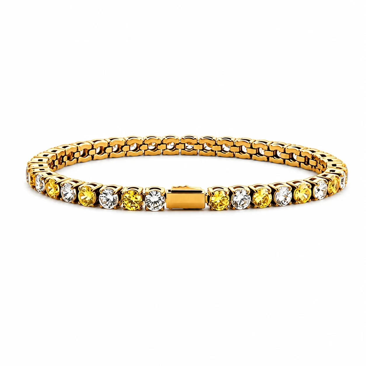 Polished 316 Stainless Steel CZ Tennis Bracelet