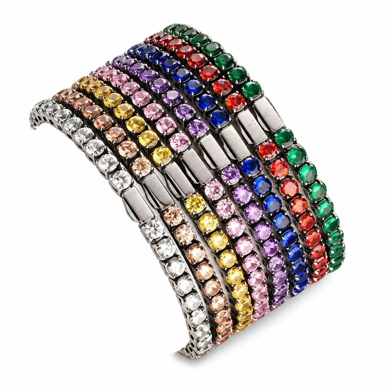 Polished 316 Stainless Steel CZ Tennis Bracelet