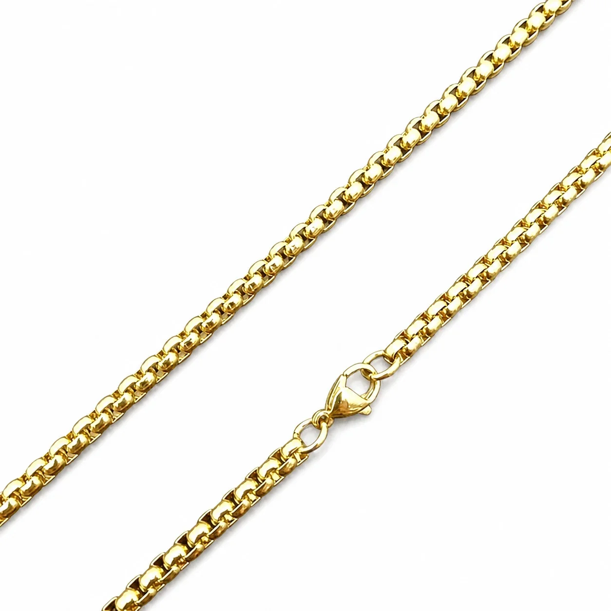 Eagle Medallion 316 Stainless Steel Pavé Border Pendant - Gold with Square Pearl 60 cm