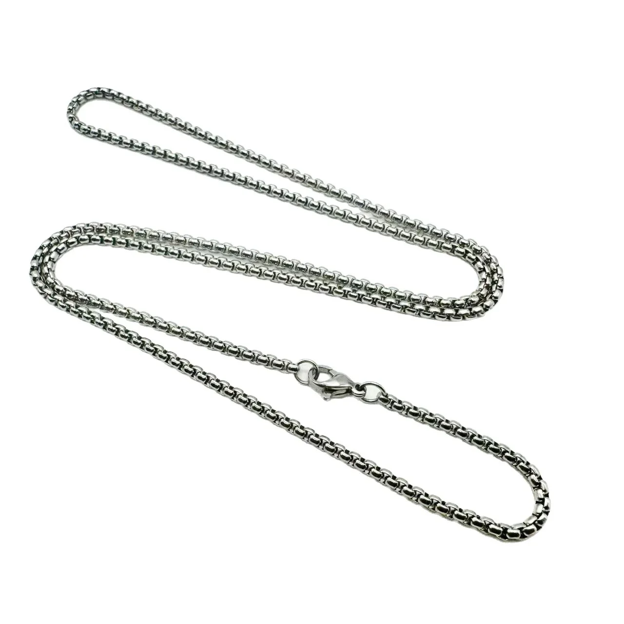 Polished 316 Stainless Steel Box Chain Necklace