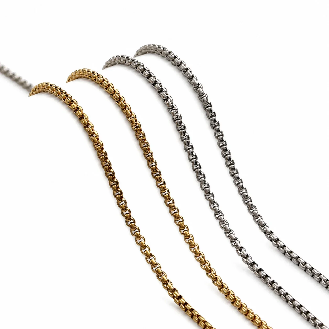 Polished 316 Stainless Steel Box Chain Necklace