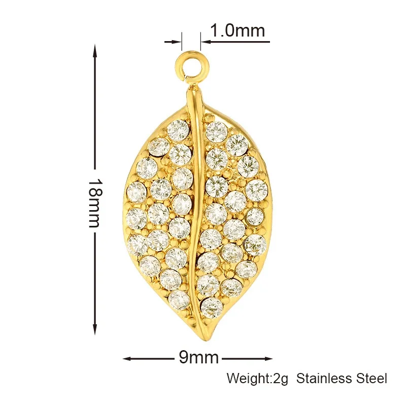 Gold PVD 316 Stainless CZ Motif Pendant Charms