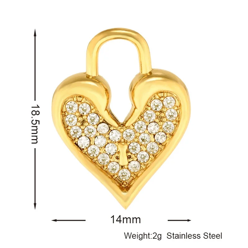 Gold PVD 316 Stainless CZ Motif Pendant Charms