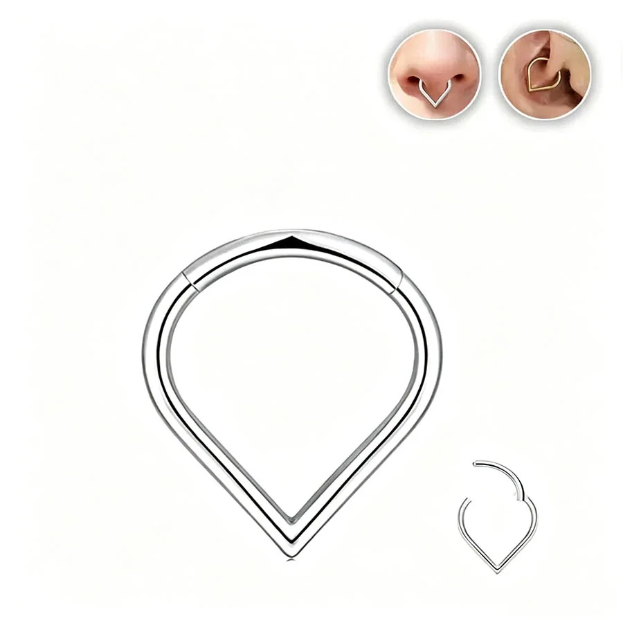316 Stainless Steel Heart CZ Hoop Earrings