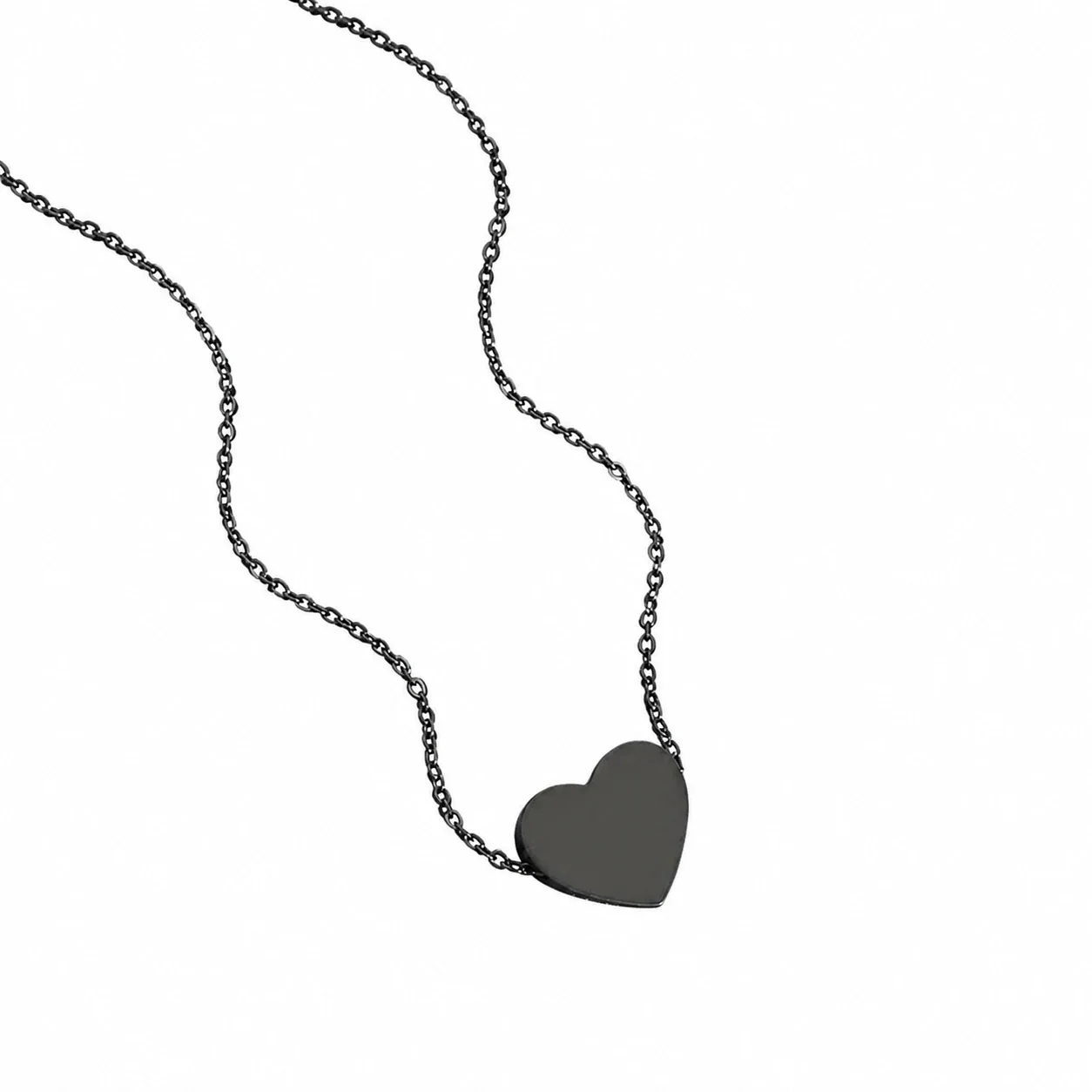 Foto del producto: Collar con colgante de corazón liso con orificio pasante