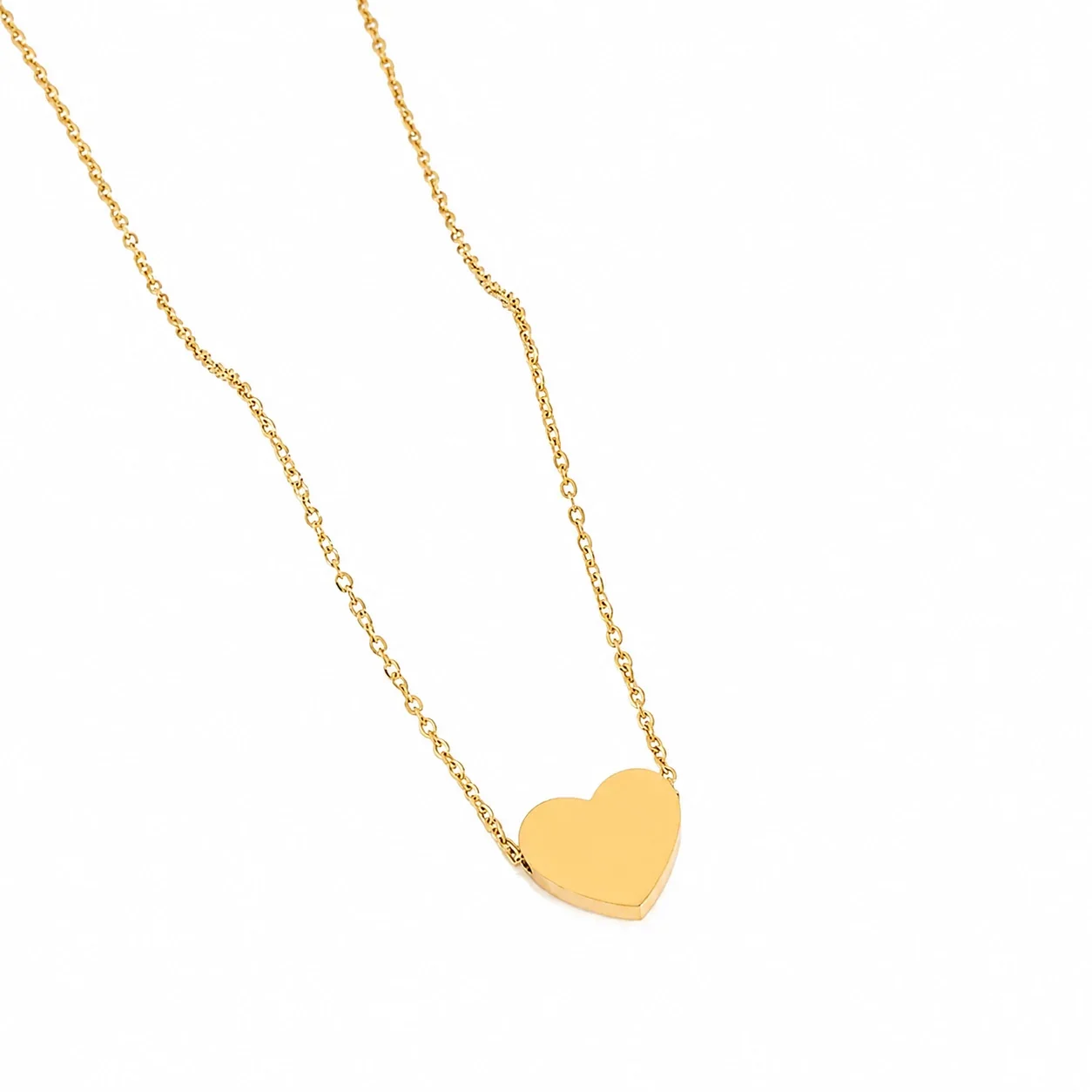 Foto del producto: Collar con colgante de corazón liso con orificio pasante