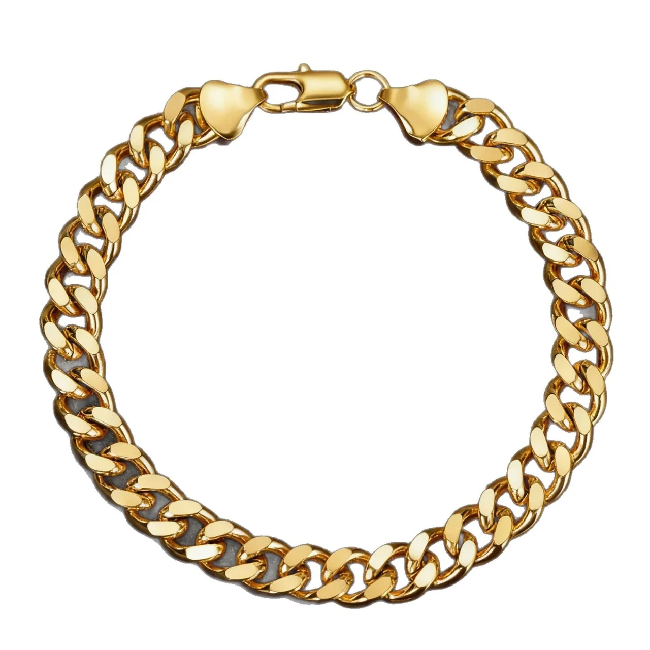 Bold Stainless Steel Flat Cuban Link Clasp Bracelet