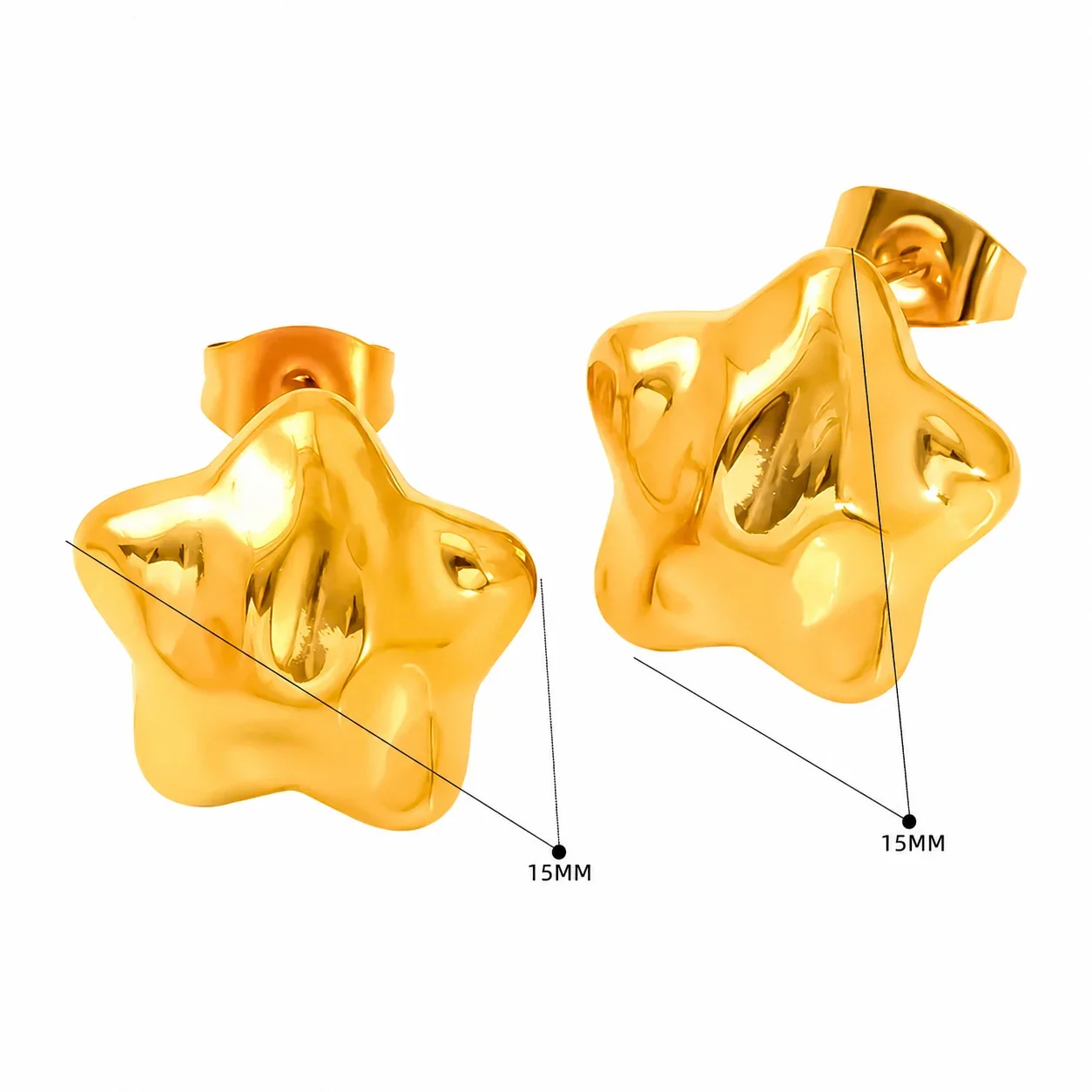 Sculptural 18K Gold-Plated Hammered Butterfly Stud Earrings - Gold Butterfly