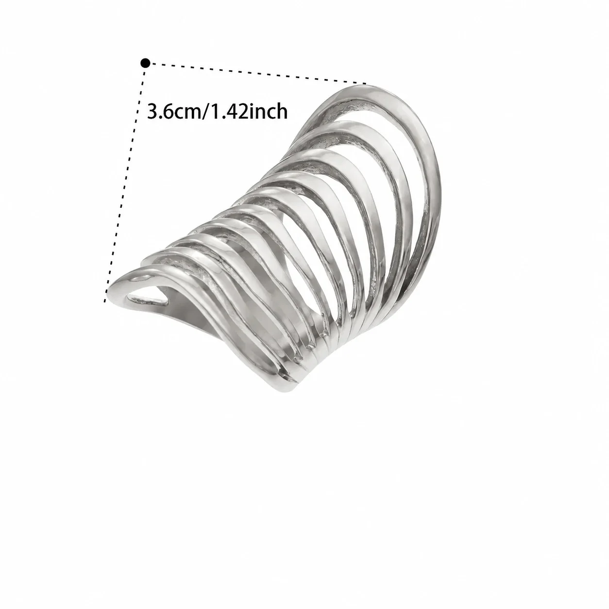 Produktfoto: Coil-Cage-Ring, geschichtete offene Bänder, 18K vergoldeter Edelstahl