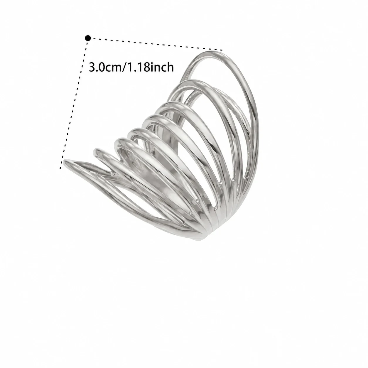 Produktfoto: Coil-Cage-Ring, geschichtete offene Bänder, 18K vergoldeter Edelstahl