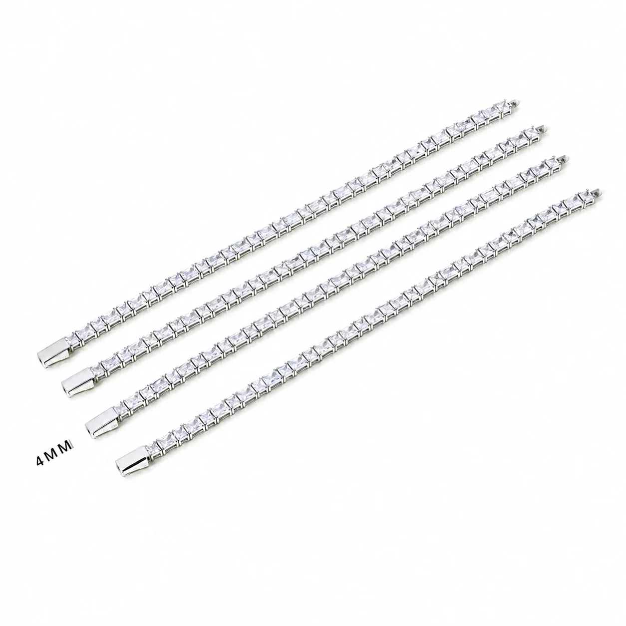 Tennis Bracelet Round Baguette CZ 316 Stainless Steel