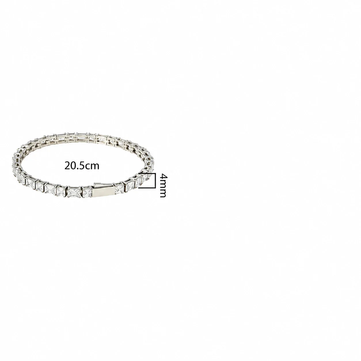 Tennis Bracelet Round Baguette CZ 316 Stainless Steel