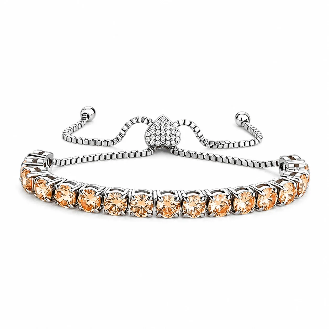 Radiant 316 Stainless Steel Purple CZ Tennis Bracelet
