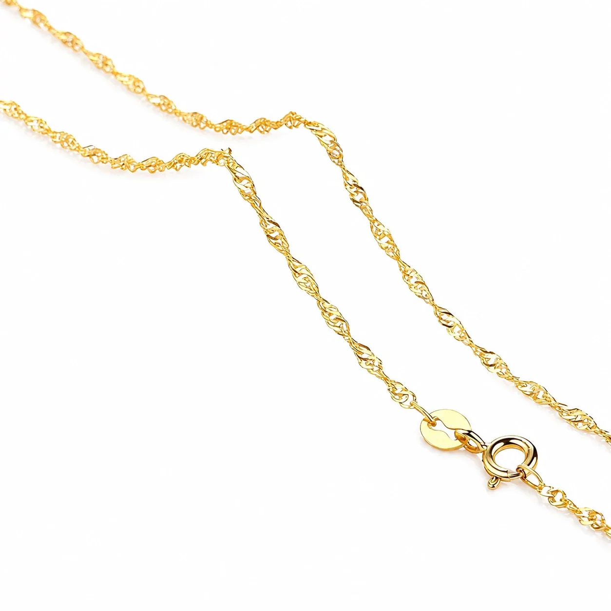 Polished Stainless Steel Twisted Rope Chain Necklace