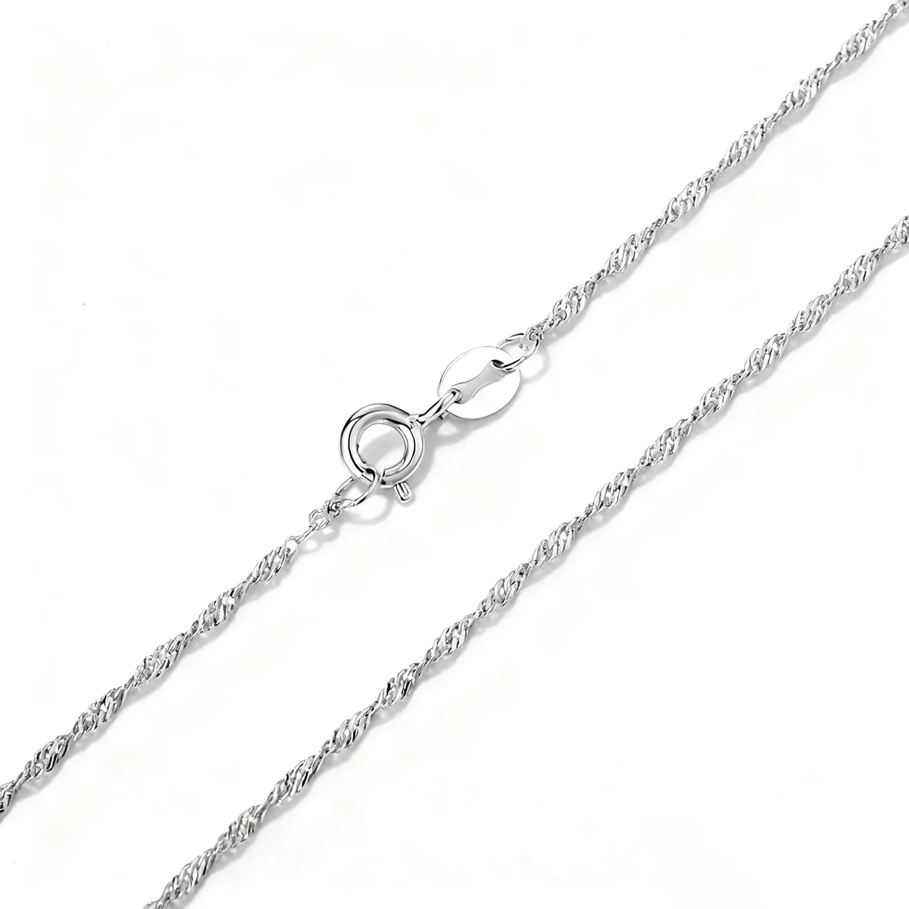 Polished Stainless Steel Twisted Rope Chain Necklace