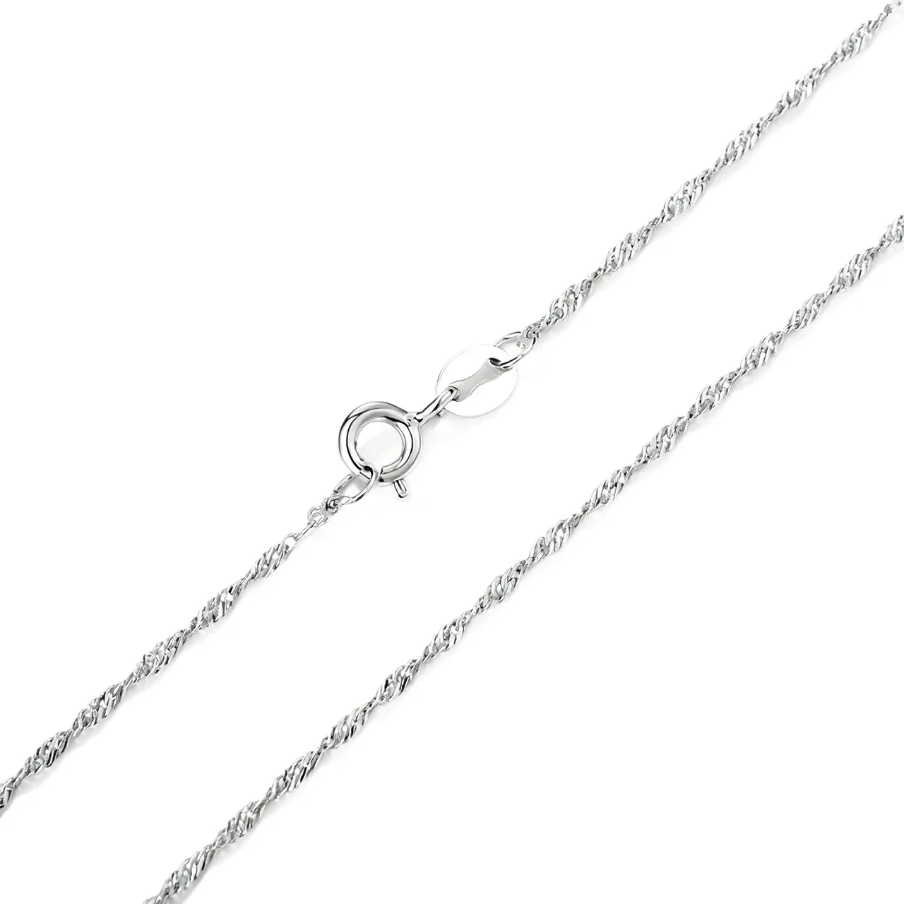 Polished Stainless Steel Twisted Rope Chain Necklace