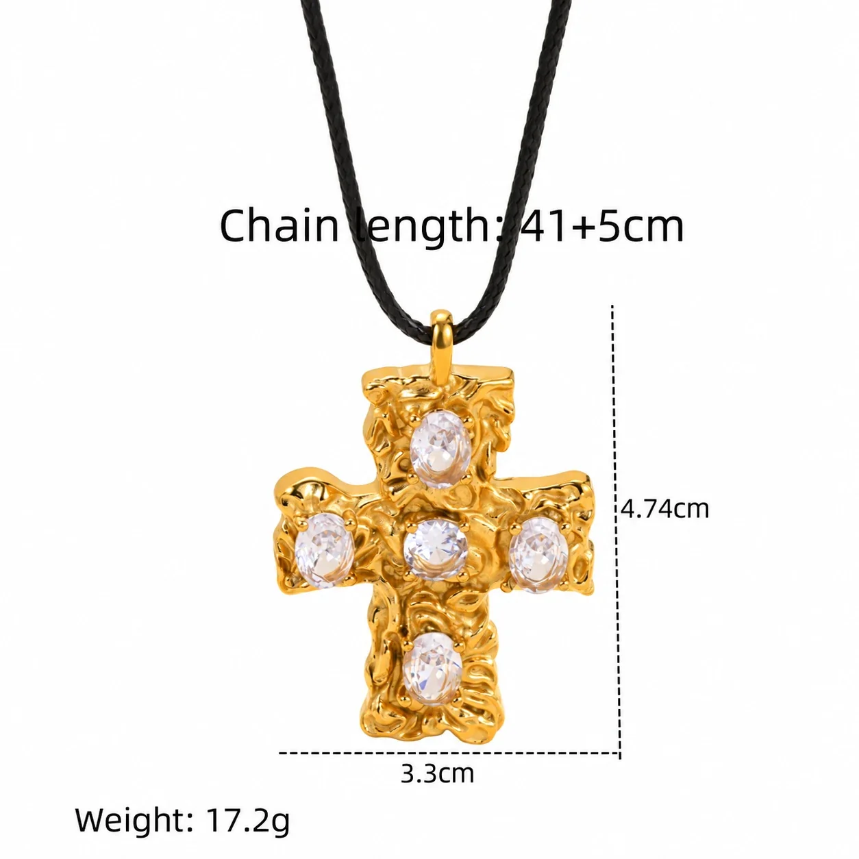 Halsketting met kleurrijke CZ-hangers van 18K verguld staal productfoto