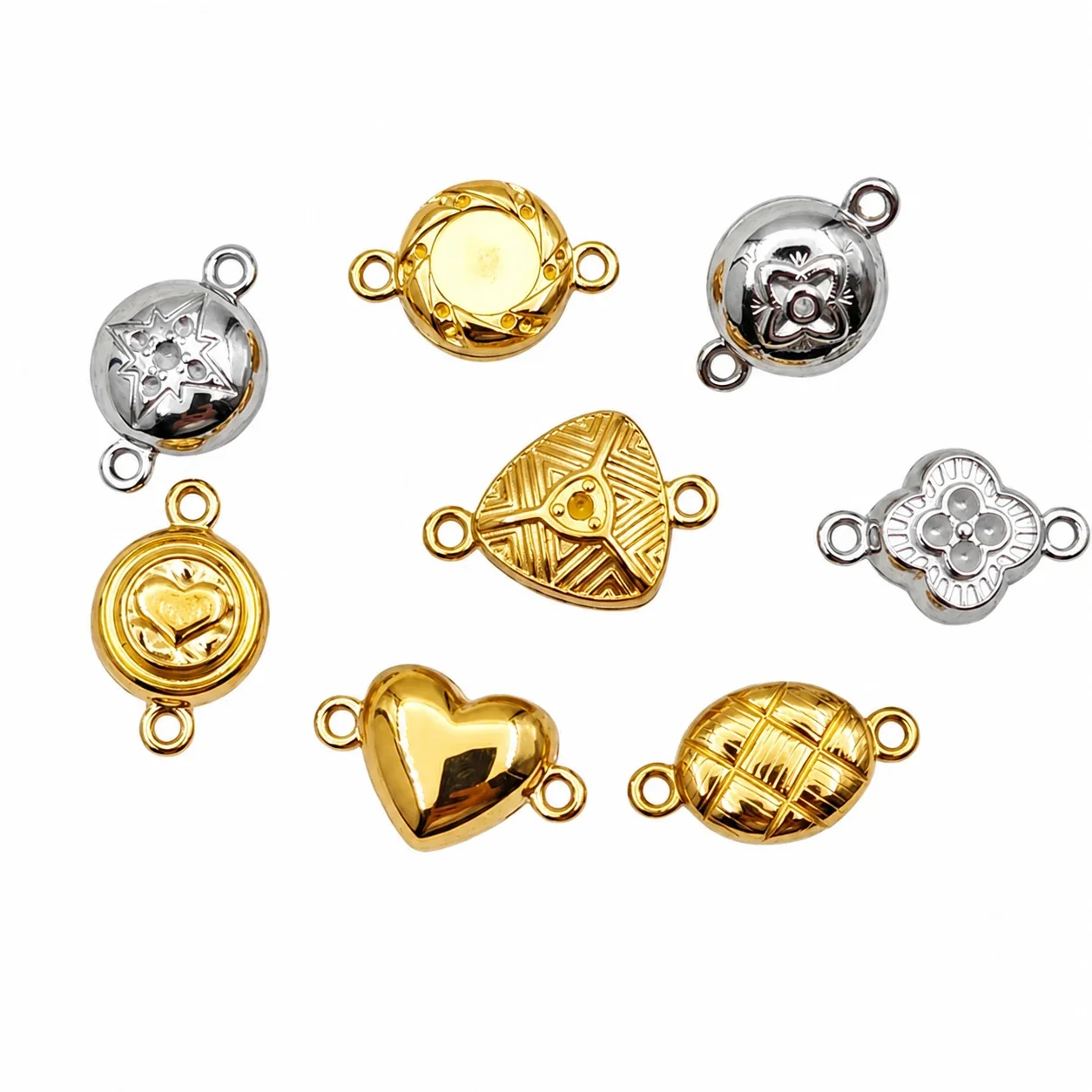 Polished 316 Stainless Steel Heart Magnetic Clasp