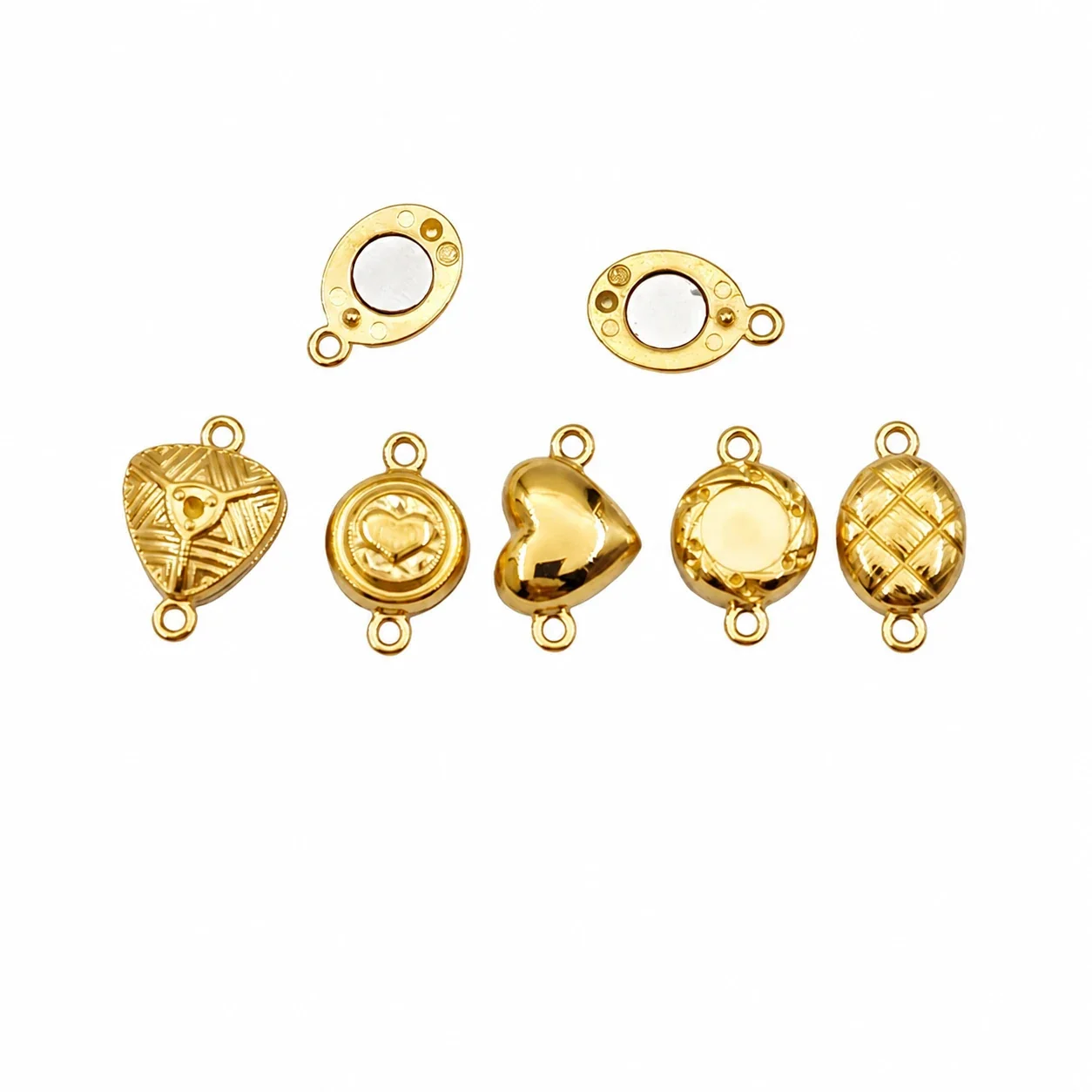 Polished 316 Stainless Steel Heart Magnetic Clasp