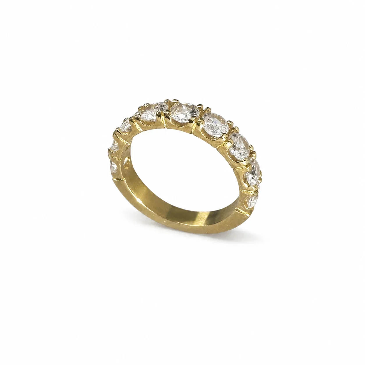 Radiant 316 Stainless Steel Round CZ Band Ring